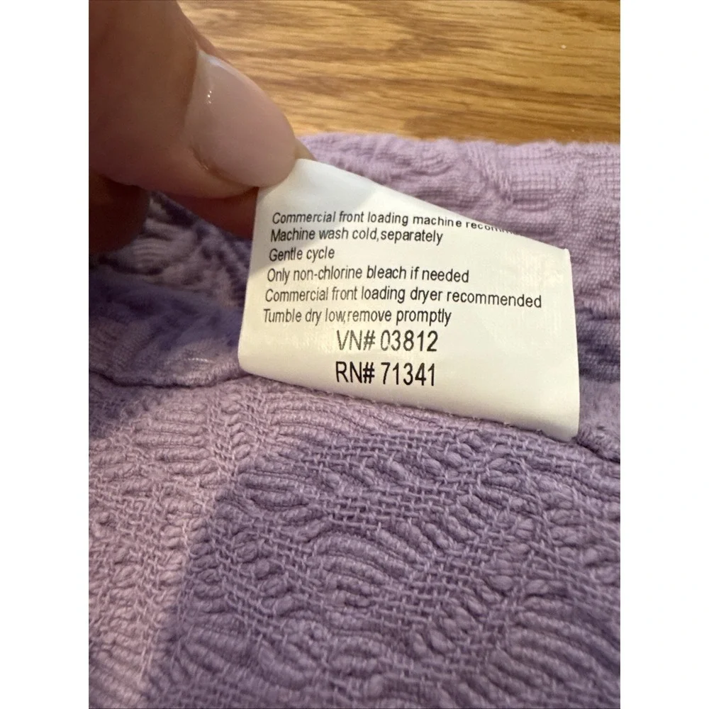 LL Bean MATELASSE Quilt Purple 100% Cotton Coverlet Bed PORTUGAL Queen 102x 116